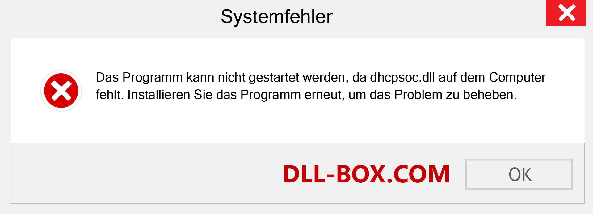 dhcpsoc.dll-Datei fehlt?. Download für Windows 7, 8, 10 - Fix dhcpsoc dll Missing Error unter Windows, Fotos, Bildern