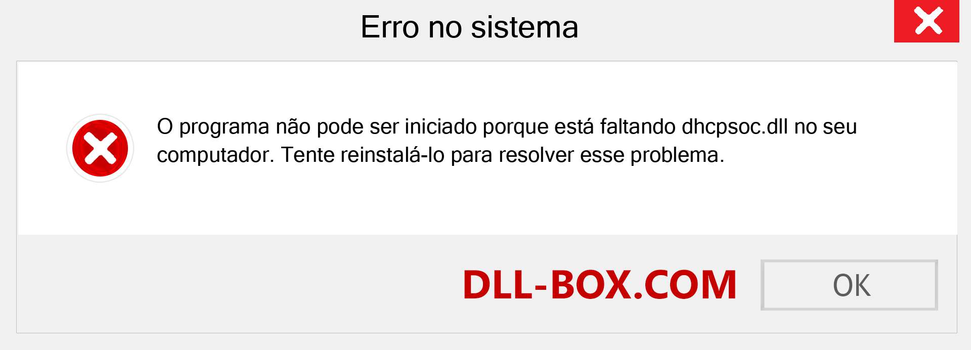 Arquivo dhcpsoc.dll ausente ?. Download para Windows 7, 8, 10 - Correção de erro ausente dhcpsoc dll no Windows, fotos, imagens